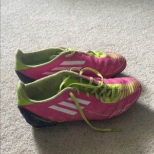 Adidas Women's Vibrant Pink and Lime Athletic Shoes